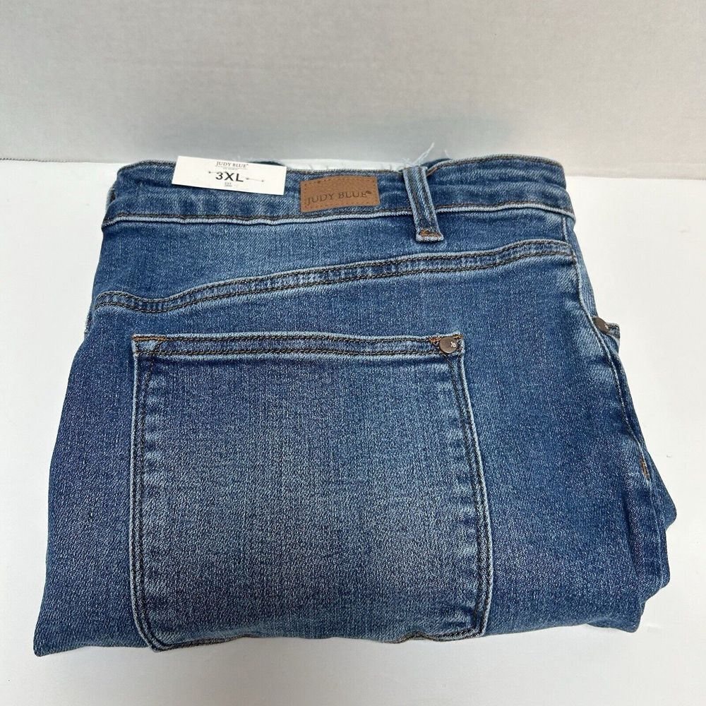 Judy Blue NWT‎ Hi Waist Tummy Control Fray Hem Denim Jean Skirt 3XL Style #2800